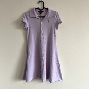 Polo Ralph Lauren Girls Lavender Purple Shirt Dress XL Preppy Collegiate Pastel